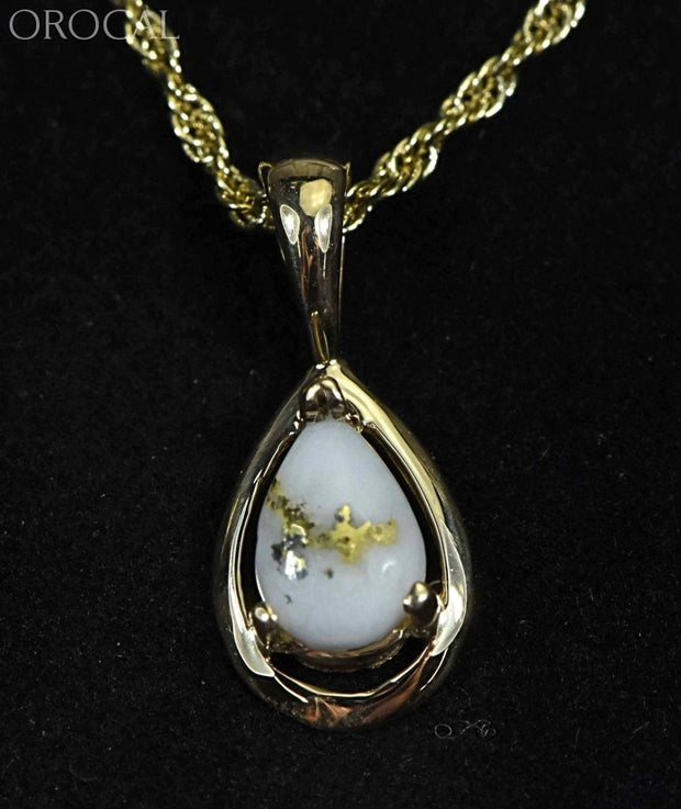 Gold Quartz Pendant Orocal Pn442Qx Genuine Hand Crafted Jewelry - 14K Yellow Casting
