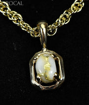 Gold Quartz Pendant Orocal Pn452Qx Genuine Hand Crafted Jewelry - 14K Yellow Casting