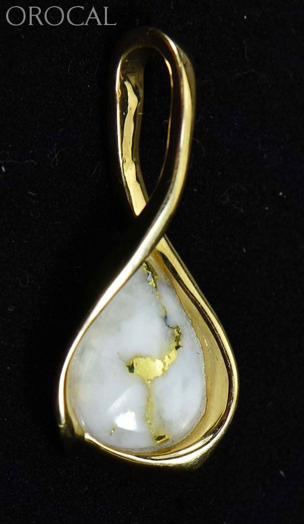 Gold Quartz Pendant Orocal Pn628Qx Genuine Hand Crafted Jewelry - 14K Yellow Casting