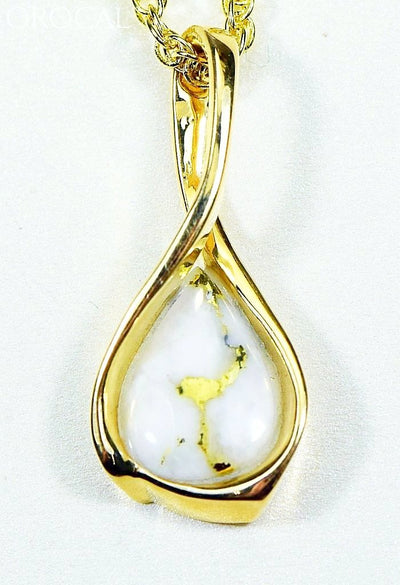 Gold Quartz Pendant Orocal Pn628Qx Genuine Hand Crafted Jewelry - 14K Yellow Casting