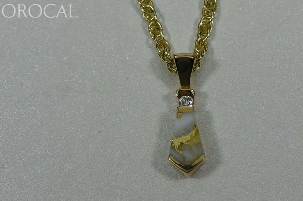 Gold Quartz Pendant Orocal Pn641D4Qx Genuine Hand Crafted Jewelry - 14K Yellow Casting