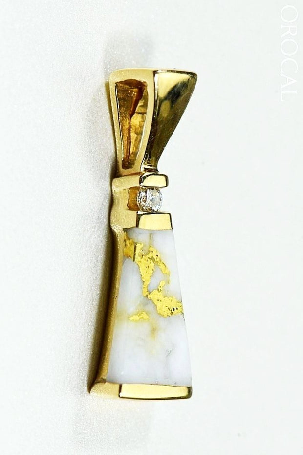Gold Quartz Pendant Orocal Pn642D4Qx Genuine Hand Crafted Jewelry - 14K Yellow Casting