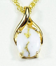Gold Quartz Pendant Orocal Pn752Qx Genuine Hand Crafted Jewelry - 14K Yellow Casting