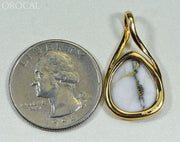 Gold Quartz Pendant Orocal Pn767Qx Genuine Hand Crafted Jewelry - 14K Yellow Casting