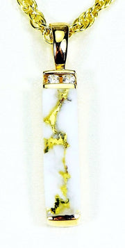 Gold Quartz Pendant Orocal Pn894Mdq Genuine Hand Crafted Jewelry - 14K Yellow Casting