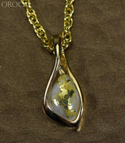 Gold Quartz Pendant Orocalpn601Qx Genuine Hand Crafted Jewelry - 14K Yellow Casting