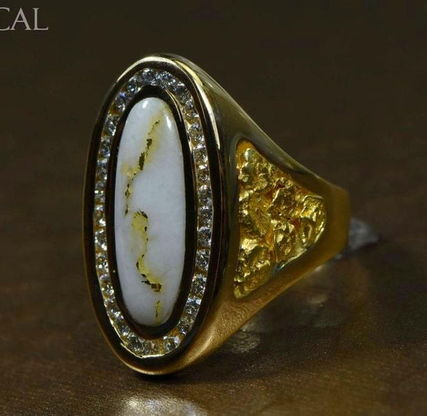 Gold Quartz Ring Orocal Rll923D60Q Genuine Hand Crafted Jewelry - 14K Casting