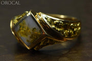 Gold Quartz Ring Orocal Rm1083Nq Genuine Hand Crafted Jewelry - 14K Casting