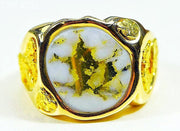 Gold Quartz Ring Orocal Rm518Q Genuine Hand Crafted Jewelry - 14K Casting